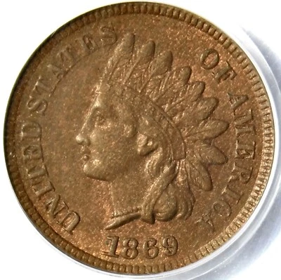 🔥🟤🔥🤎🔥😍PCGS MS64 BN 1869 INDIAN HEAD CENT - Image 1 of 3