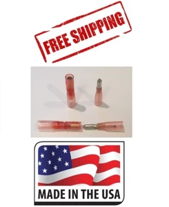 (20) RED 22-18 GA. 3M HEAT SHRINK BULLET CONNECTOR .157 (MALE/FEMALE)  USA - Picture 1 of 1