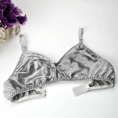 Sujetador para mujer 100 % seda suave ropa interior SIN CABLES sujetador para dormir ajuste a los EE. UU. 30-38 AB Foto 1 de 4