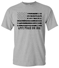 Live Free or Die distressed American Flag T-shirt Patriotic tee Military gift