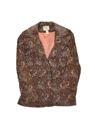 Chaqueta de Colección Patty Woodard Mujer Pequeña Terciopelo Paisley Terciopelo Blazer Años 70 Foto 1 de 4