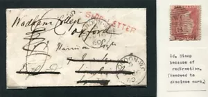 GB VERSANDBRIEF LONDON SELTENER HANDSTEMPEL EX ROBERTSON SAMMLUNG 1860 - Bild 1 von 2