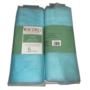 Waverly Inspirations Tulle Aqua / Mint (x2) - 5 Yards each  180”x54” NEW - Picture 1 of 2