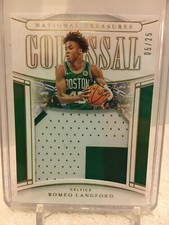 2019-20 National Treasures Romeo Langford Colossal Patch Jersey Gold 05/25