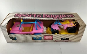 Vintage Gay Toys FASHION DOLL SPORTS BUGGIES Pink Barbie Size Vehicle Set In Box - Picture 1 of 12