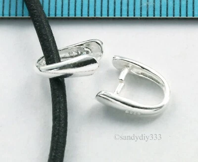 2x PLATA ESTERLINA BRILLANTE COLGANTE PELLIZCO BROCHE DE FIANZA CONECTOR 10mm 3.2mm #3214 Foto 1 de 2