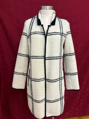 CÁRDIGAN Plumero Plumero Invierno Blanco Negro Frente Abierto CALVIN KLEIN XS Foto 1 de 4