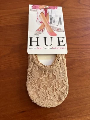 Calcetines forrados de encaje para mujer Peds de HUE talla S/M beige NUEVO Foto 1 de 2