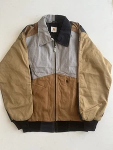 CARHARTT Detroit Patchwork Jacket Reworked Vintage Canvas Bomber Mens | Size XL - Imagen 1 de 13