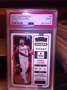 2022-23 Panini Contenders Season Ticket #6 Damian Lillard PSA 9 Blazers Bucks - Bild 1 von 2