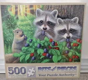 Little Berry Babies Racoon Squirrel Bridget Voth 500 18X24 Bits & Pieces Puzzle - Picture 1 of 8
