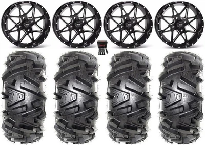 ITP Tornado 14" Wheels Blk 28" Moto MTC Tires Yamaha Viking Wolverine - Image 1 of 4
