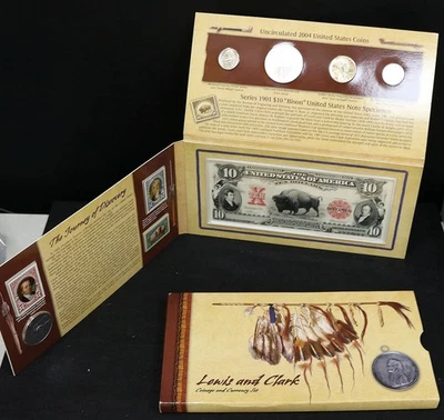 2004 Lewis and Clark Coinage & Currency Set  With Silver Dollar OGP COA #1322 - Image 1 of 4
