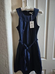 Free Assembly Blue Sleeveless Belted Shift Dress Size XS NWT - Picture 1 of 10
