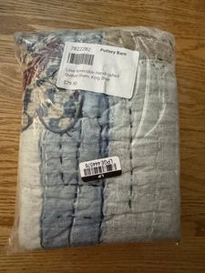 Pottery Barn Love Handarbeit Wende gesteppt King Sham neu blau - Bild 1 von 2