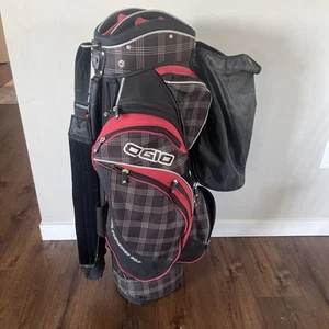 OGIO Red Plaid Golf Bag 14 way Carry Cart Engineered Golf - Picture 1 of 7