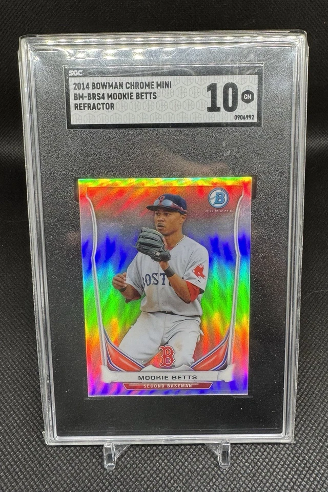 Mini refractor cromado Bowman 2014 Mookie Betts BM-BRS4 Top 5 RC SGC 10 Foto 1 de 1