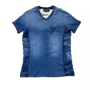 1PIU1UGUALE3 Relax Camo V Neck Pocket T Shirt Men's S Streetwear - Picture 1 of 8