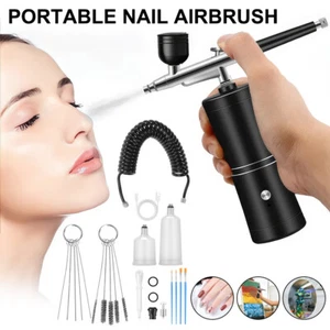 Rechargeable Cordless Airbrush Kit Handheld Sprayer Gun for Barber Nail Makeup - Picture 1 of 18