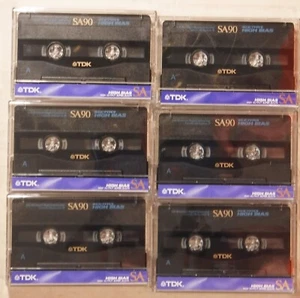 SECHS BRANDNEUE TDK SA-90 CASSETTE TAPES / HIGH BIAS / HIGH OUTPUT - Bild 1 von 3