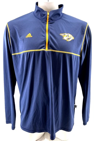 Nashville Predators NHL Adidas Collegiate Apparel Navy 1/4 Zip Pullover Mens XL Cover