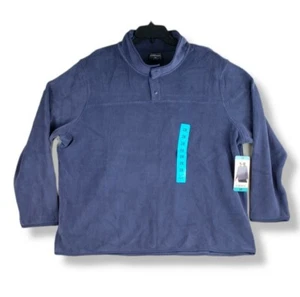 32 Grad Hitze Damen mittelschwerer Snap Arctic Fleecepullover grau marine 2X - Bild 1 von 12