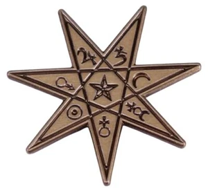 Spilla celeste 7 stelle a sette punte eptagramma Babalon giorni babilonesi simboli - Foto 1 di 4