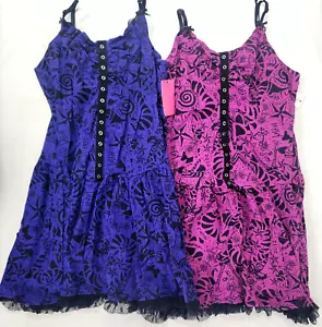 Lot of 2 New Betsey Johnson Gowns PJs Pajamas Gown Nightgown Purple NEW MEDIUM M - Picture 1 of 7