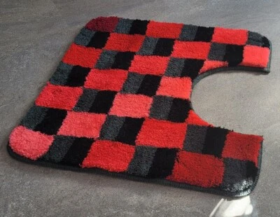  Carrara Weinrot 55x55 cm. WC-Vorleger mit Ausschnitt - Bild 1 von 4