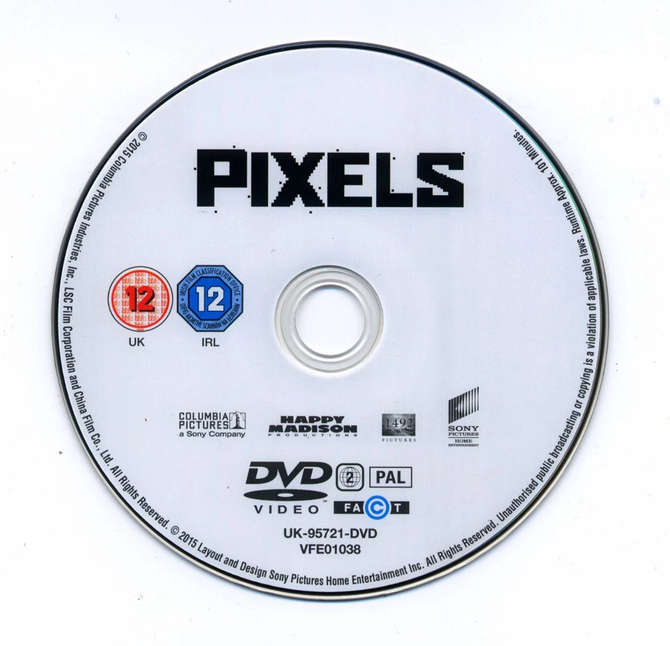 PIXELS - ADAM SANDLER, MICHELLE MONAGHAN ~ REGION 2 DVD - Image 1 of 1