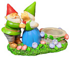 Yankee Candle, Garden Gnome, Kissing Couple Resin Tea Light Votive Candle Holder