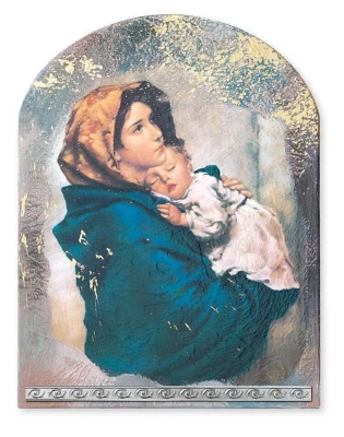QUADRO-CAPOLETTO MADONNA del FERRUZZI  Cm.44x34 con ARGENTO 925% e ORO 21121 - Immagine 1 di 3