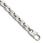 Mens 10mm Stainless Steel Polished Fancy Anchor Chain Bracelet, 8.5 In