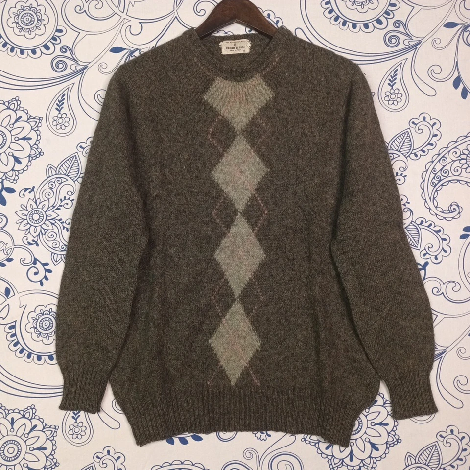 PURE SHETLANDS CERRUTI 1881 MADE IN ITALY JUMPER MAGLIONE VINTAGE PURA LANA VERG - Imagen 1 de 4