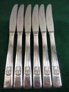 6 Vintage Pinder Bros  Consort  Pattern Dessert Side Knives EPNS silver plated - Picture 1 of 1