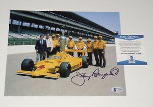 JOHNNY RUTHERFORD AUTOGRAPHED 8X10 COLOR PHOTO (RACING DRIVER) - BECKETT COA! 