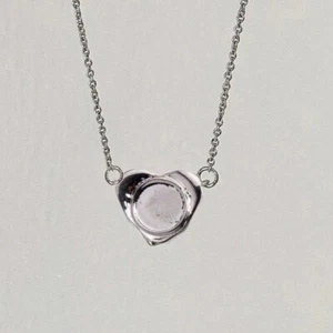 14mm Irregular Heart Stainless Steel Pendant Punk Kpop Style 16-18 inches - Picture 1 of 4