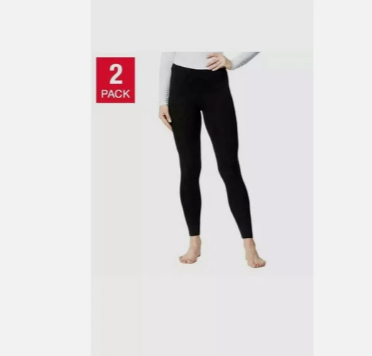32 Degrees Heat Stretch Base Layer Leggings Pants Black Womens Size Med 2 Pack
