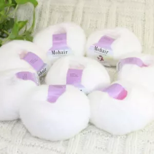Sale New 8BallsX25g Luxury Soft Mohair Lace Rug Shawl Sweaters Crochet Yarn 02 - Picture 1 of 12