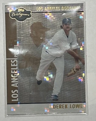 2008 Topps Co-Signers Derek Lowe #089 Gold Hyper Plaid Parallel #04/10 Dodgers - Image 1 of 2