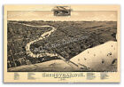 Bird's Eye View 1885 Sheboygan Wisconsin Vintage Style City Map - 16x24