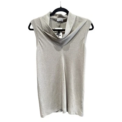 Blusa Brunello Cucinelli sem mangas gola alta cinza grande - Imagem 1 de 4