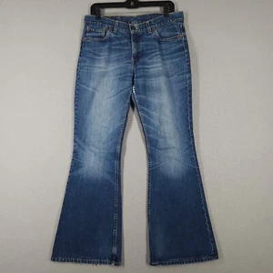 VTG Levis Jeans Womens 31x32 (Fit 32x32) Blue Bell Bottoms Flare Distressed Torn - Picture 1 of 17