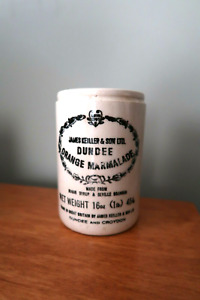 Vintage James Keiller & Son Dundee Orange Marmalade 1 lb. Crock Jar