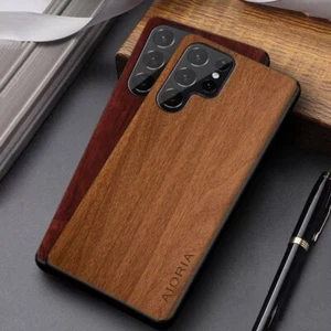 Case For Samsung Galaxy S24 S23 S22 S21 S20 A52 A14 Wooden Pattern Phone Cover - Picture 1 of 18