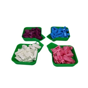 Green Board Game Token Trays, Set of 4 Small Stackable Universal Dishes Funnel - Picture 1 of 2
