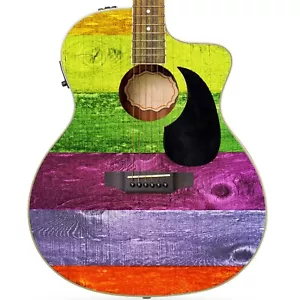 Pegatina de calcomanía de vinilo envolvente para guitarra acústica/eléctrica ""Paleta arco iris"" GS151 - Imagen 1 de 7