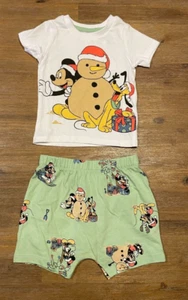 Baby Boys girls size 00 Cotton  Mickey Mouse Christmas summer pyjamas NEW A0589 - Bild 1 von 2