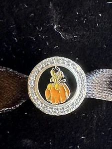 DISNEY PANDORA CHARM 2-SIDED BEAD HAPPY HALLOWEEN PLUTO PUMPKIN BOO - Picture 1 of 3