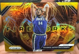 23-24 Panini Prizm Giannis Antetokounmpo Gold Fireworks /10! 🔥 - Picture 1 of 2